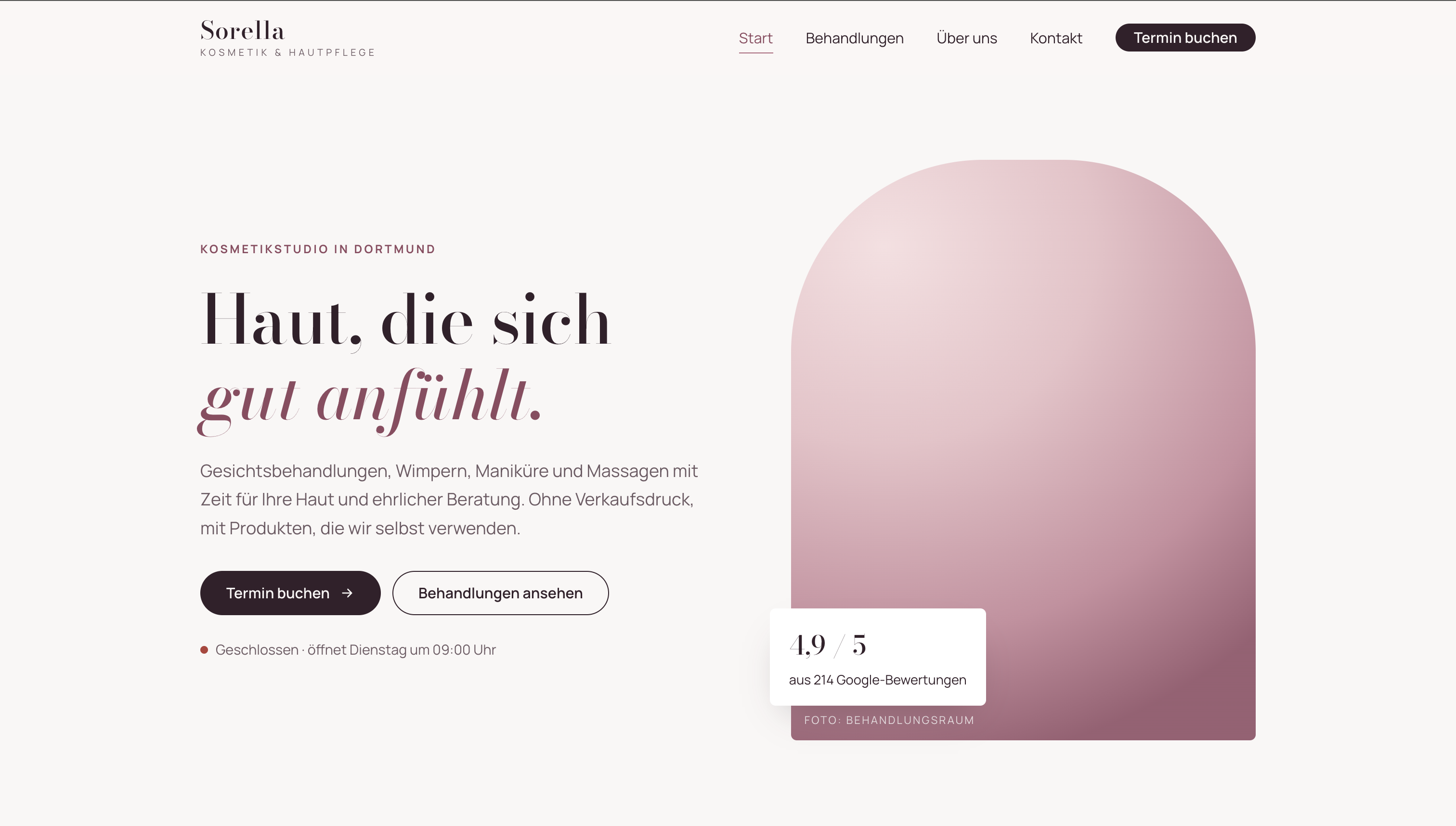 Startseite der Demo-Website Sorella Kosmetik auf Laptop und Smartphone
